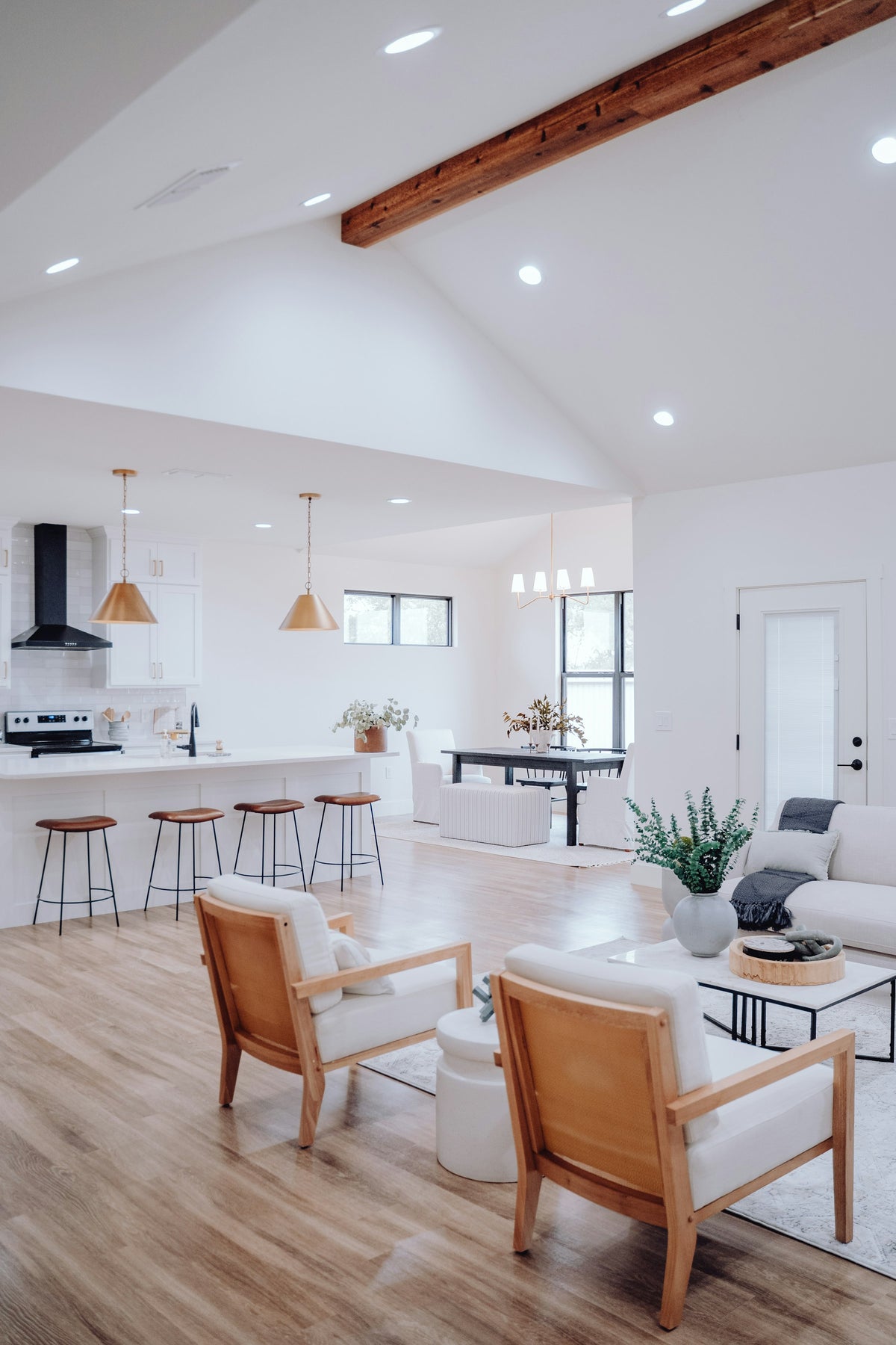 Open living room and kitchen